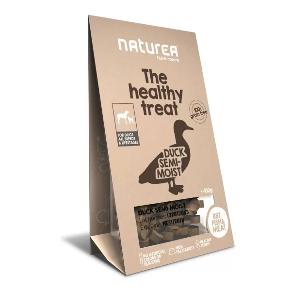 Recompense pentru caini, Naturea, rata, semi-umede, 100 gr