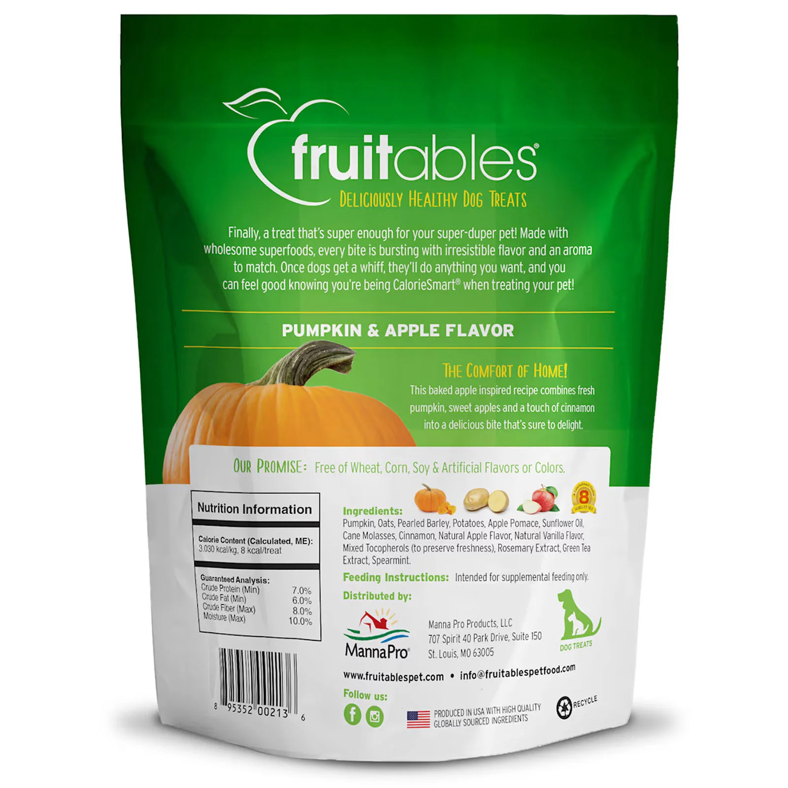 Kutyacsemege sütőtökkel és almával, Fruitables, 198 g recompense caini cu mar