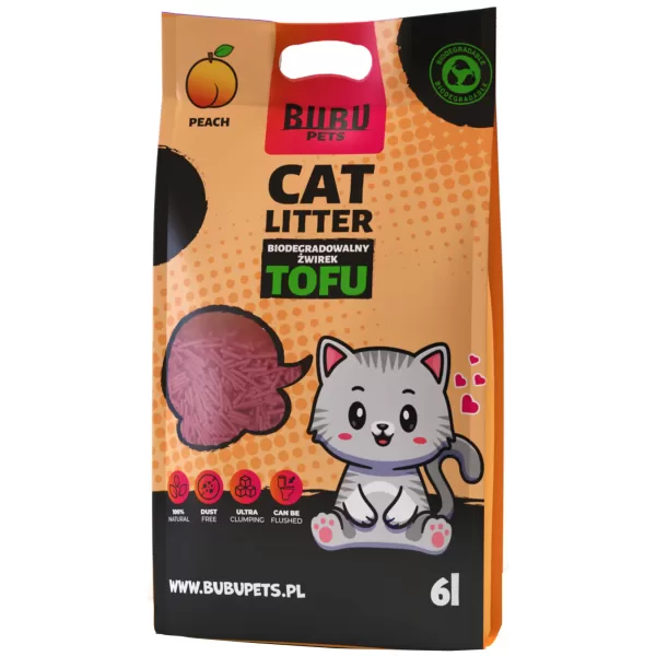 Asternut pentru pisici cu aroma de piersica, Bubu