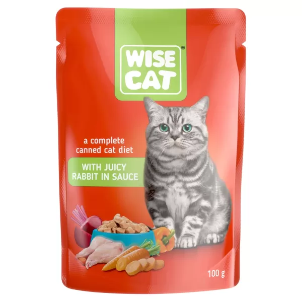 hrana umeda pentru pisici cu iepure, Wise Cat