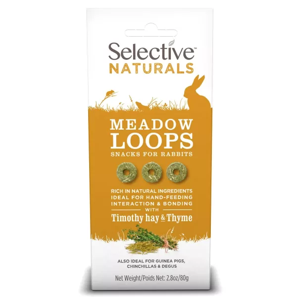 Természetes mezei komócsin széna és kakukkfű karikák ,Meadow Loops, Selective Naturals, 80 g