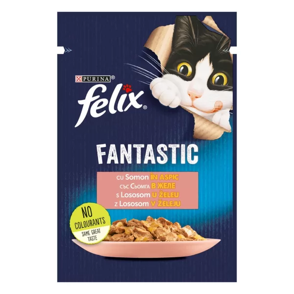 Nedves macskaeledel lazaccal színezék nélkül, Felix Fantastic, 85 g