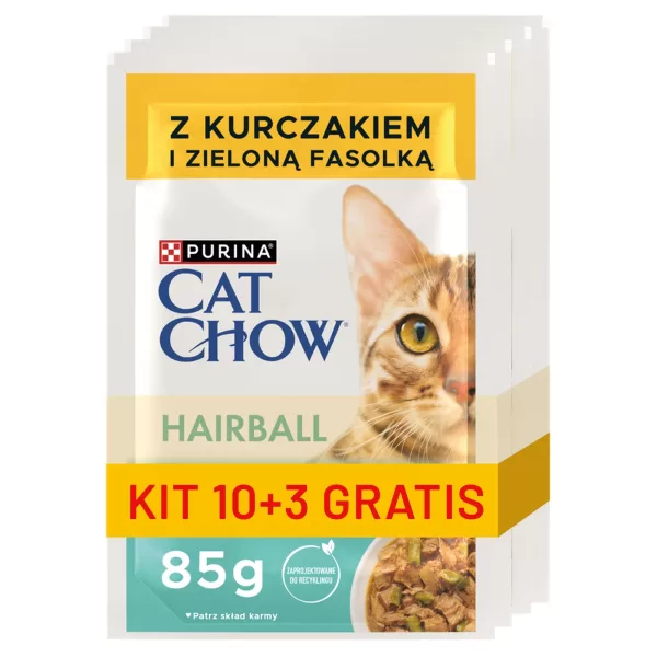 Purina Cat Chow hrana umeda pentru pisici, 10+3 gratuit